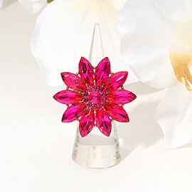Marquise Stone Cluster Flower Stretch Ring