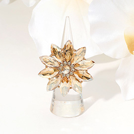 Marquise Stone Cluster Flower Stretch Ring