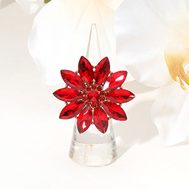 Marquise Stone Cluster Flower Stretch Ring