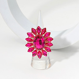Oval Stone Centered Marquise Stone Cluster Round Stretch Ring