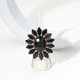 Oval Stone Centered Marquise Stone Cluster Round Stretch Ring