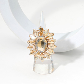 Oval Stone Centered Marquise Stone Cluster Round Stretch Ring
