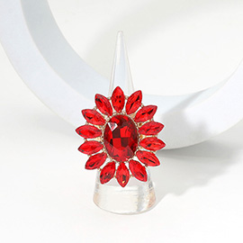 Oval Stone Centered Marquise Stone Cluster Round Stretch Ring