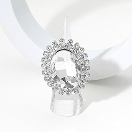 Oval Stone Cluster Pointed Stretch Ring