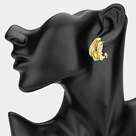 Chunky Textured Metal Hoop Earrings