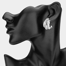 Chunky Textured Metal Hoop Earrings