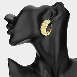 Textured Metal Chunky Hoop Earrings