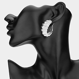 Textured Metal Chunky Hoop Earrings