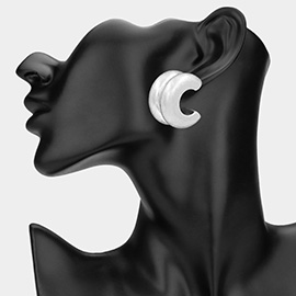Chunky Brushed Metal Hoop Earrings