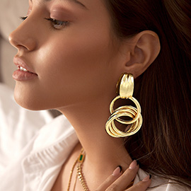 Chunky Metal Loop Earrings