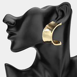Abstract Chunky Metal Hoop Earrings