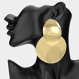 Oversized Metal Disc Link Earrings