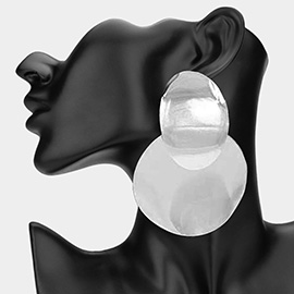 Oversized Metal Disc Link Earrings