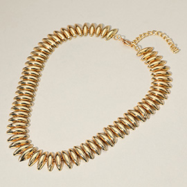 Edgy Metal Spike Link Necklace