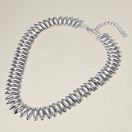 Edgy Metal Spike Link Necklace