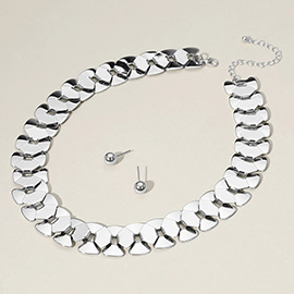 Abstract Metal Link Necklace