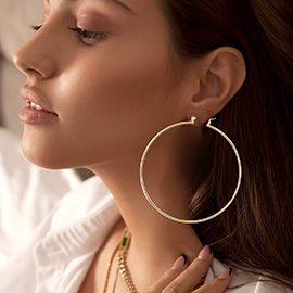 Metal Pin Catch Hoop Earrings