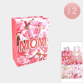 12PCS - MOM Message Flower Printed Gift Bags