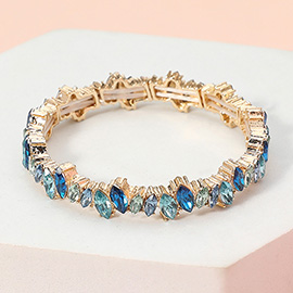 Marquise Stone Cluster Stretch Bracelet