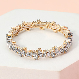 Marquise Stone Cluster Stretch Bracelet
