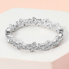 Marquise Stone Cluster Stretch Bracelet