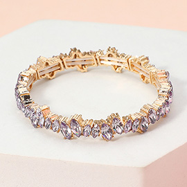 Marquise Stone Cluster Stretch Bracelet