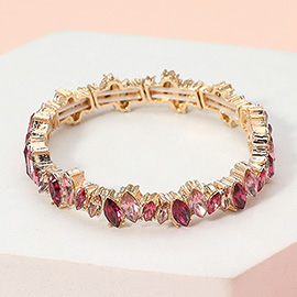 Marquise Stone Cluster Stretch Bracelet