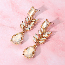 Marquise Stone Cluster Drop Teardrop Dangle Evening Earrings