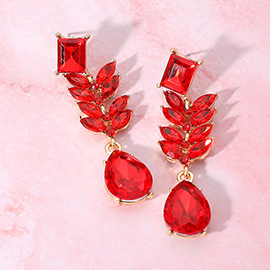 Marquise Stone Cluster Drop Teardrop Dangle Evening Earrings