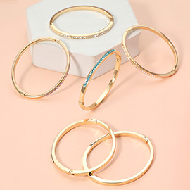 Stone Paved Hinged Bangle Bracelet