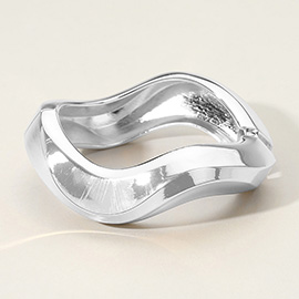 Metal Wavy Hinged Bangle Bracelet