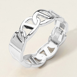 Metal Mariner Link Hinged Bangle Bracelet