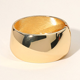 Wide Metal Hinged Bangle Bracelet