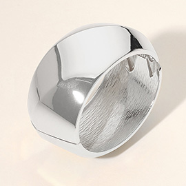 Wide Metal Hinged Bangle Bracelet