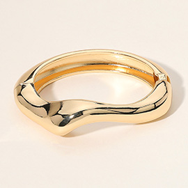 Abstract Metal Hinged Bangle Bracelet