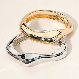 Abstract Metal Hinged Bangle Bracelet