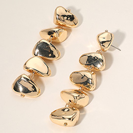 Metal Pebble Link Dropdown Earrings
