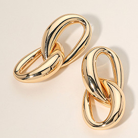 Chunky Metal Ring Link Earrings