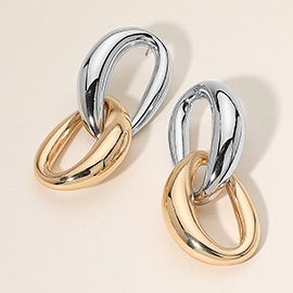 Chunky Metal Ring Link Earrings