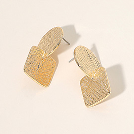 Geometric Textured Metal Earrings