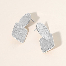 Geometric Textured Metal Earrings