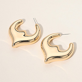 Sculpted Metal Hoop Earrings