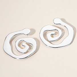 Abstract Metal Swirl Earrings