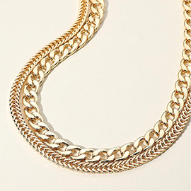 Chunky Double Layered Chain Necklace
