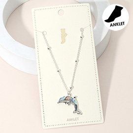 Abalone Dolphin Charm Anklet