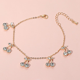 Cherry Stone Charm Station Bracelet
