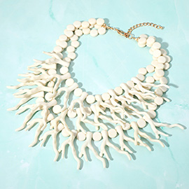 Chunky Resin Coral Layered Statement Necklace