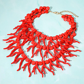 Chunky Resin Coral Layered Statement Necklace