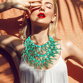 Chunky Resin Coral Layered Statement Necklace