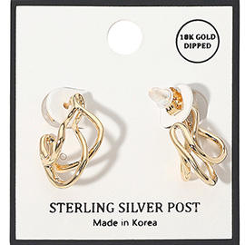18K Gold Dipped Abstract Earrings